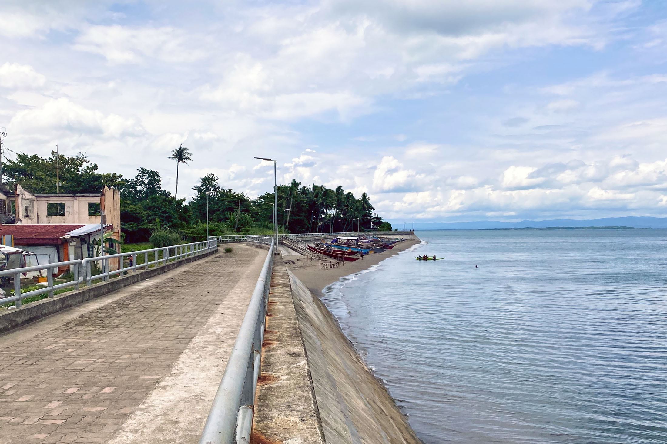 Completed section of the tidal embankment in San Jose district, Tacloba