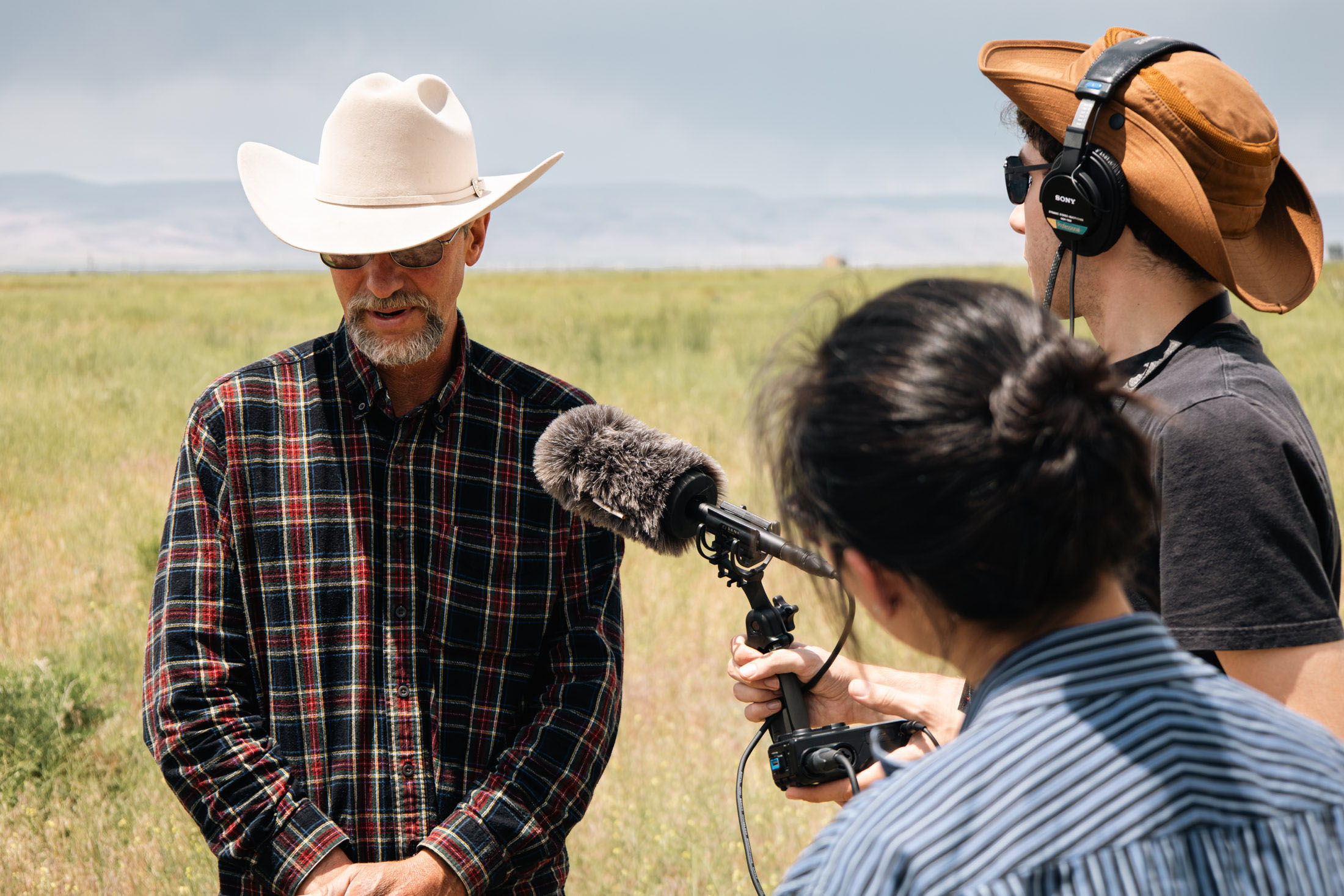 Edward Bartell with Alex Norbrook and Grace Wong in June 2023. Photo by Juan Rubio.