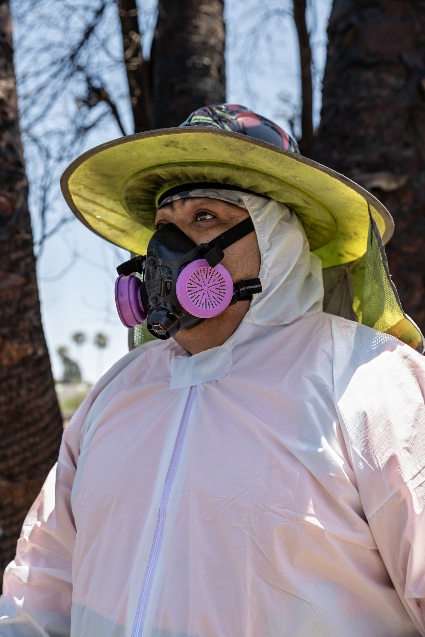 Portrait of Reynaldo, a Palisades Fire cleanup worker