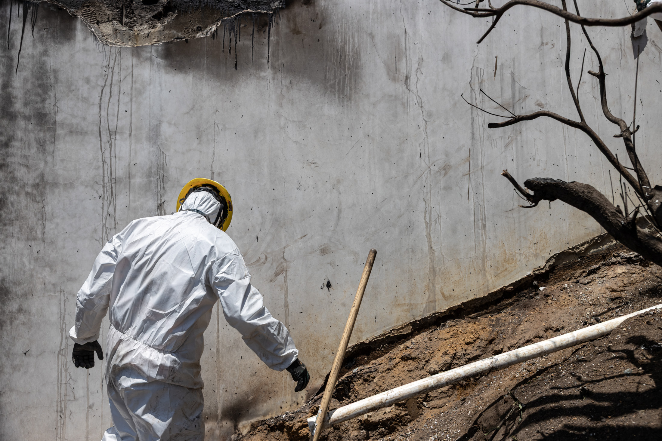 Portrait of Angel, a Palisades Fire cleanup worker