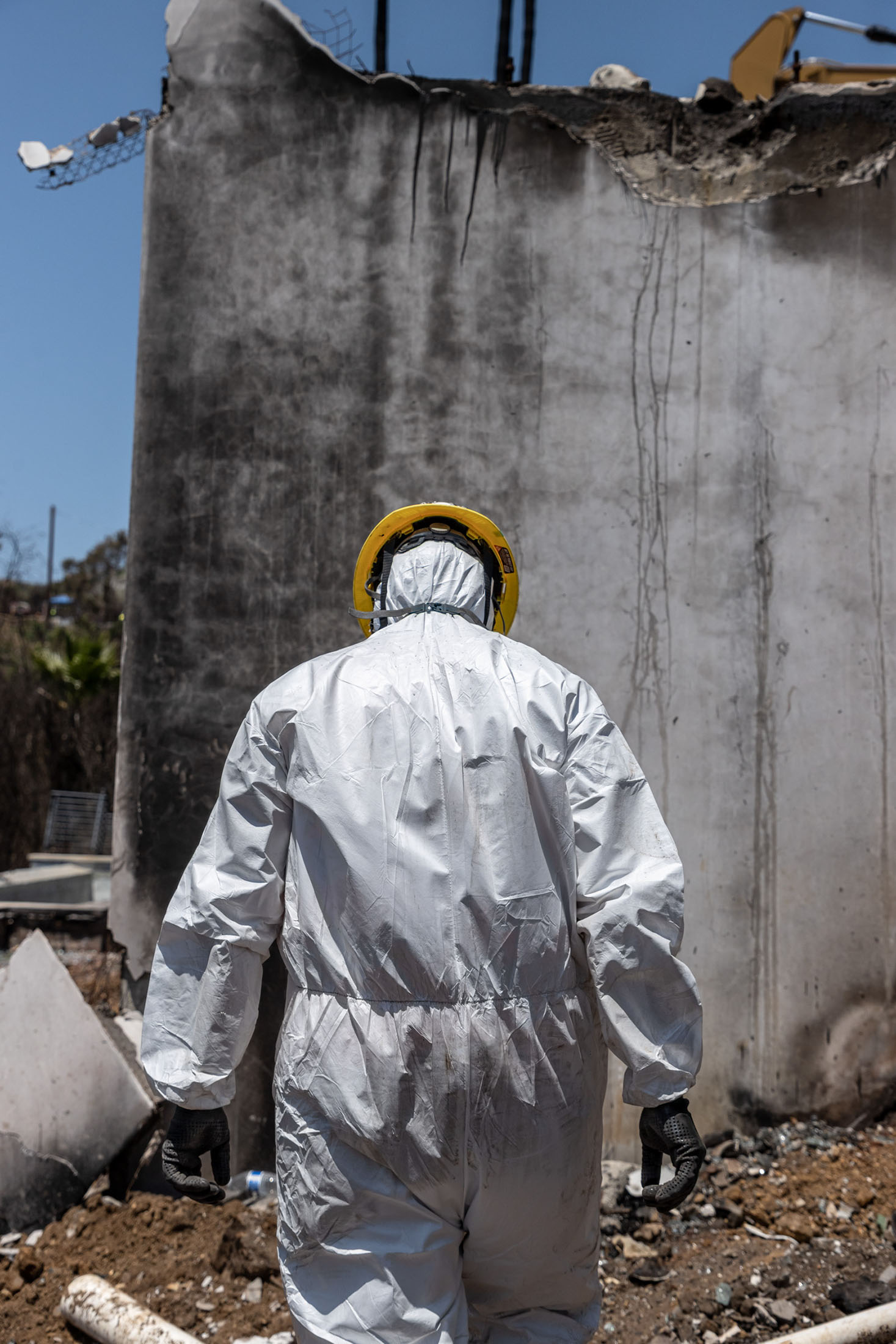Portrait of Angel, a Palisades Fire cleanup worker